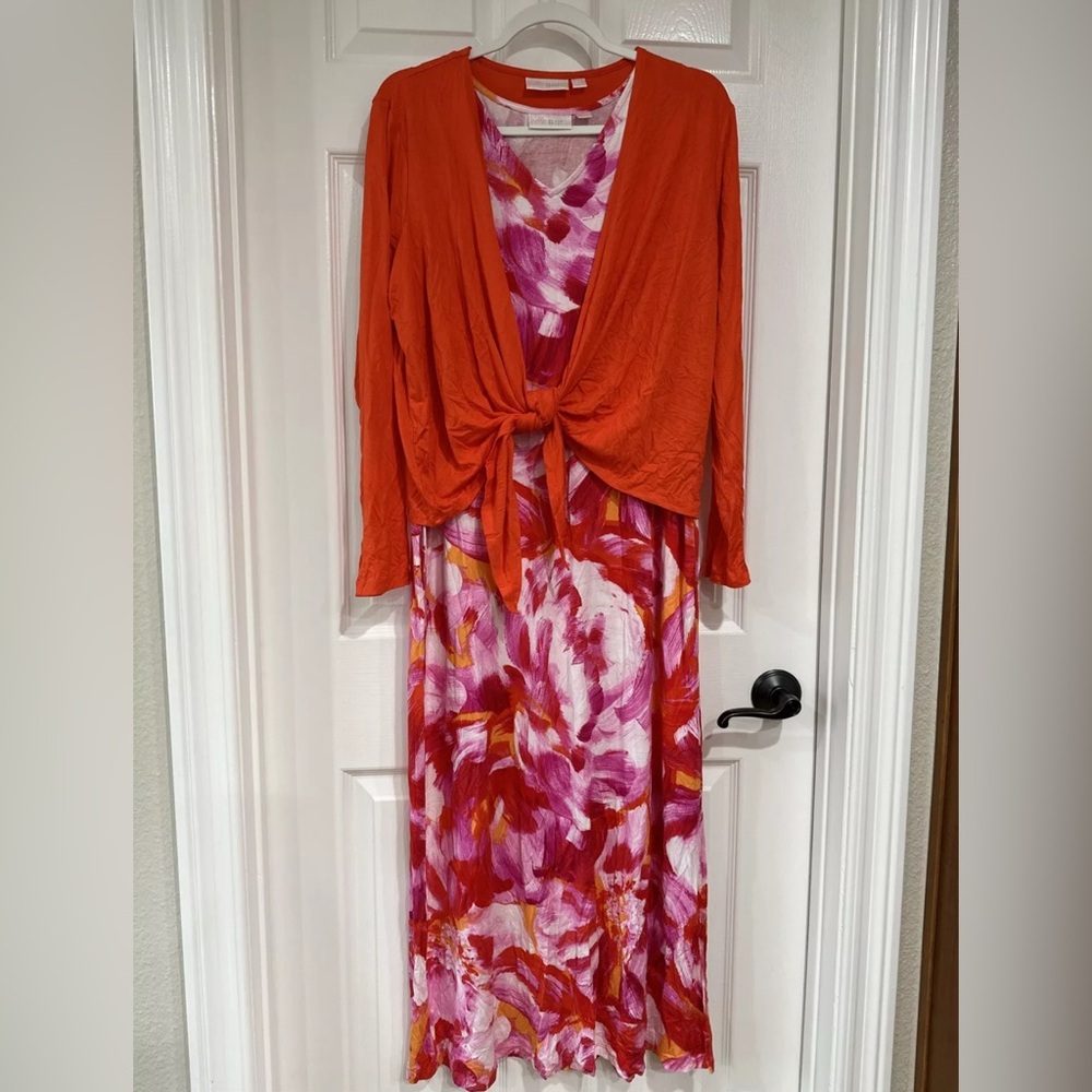Belle by Kim Gravel Medium Better Together Dress and Shrug Set Garden Gala